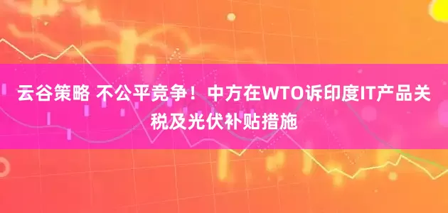 云谷策略 不公平竞争！中方在WTO诉印度IT产品关税及光伏补贴措施